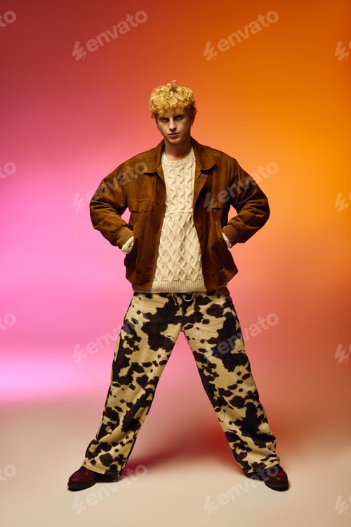 Preview: Bold holiday fashion statement for 2025 showcased by a man with striking style and flair
