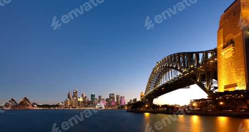 Preview: Sydney harbour at dusk