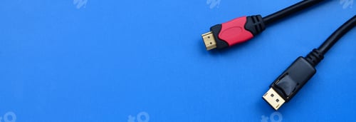 Preview: Audio video HDMI computer cable plug and 20-pin male DisplayPort gold plated connector