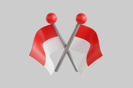 Preview: Crossed austrian flags with poles