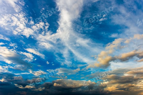 Preview: colorful dramatic sky with cloud at sunset.