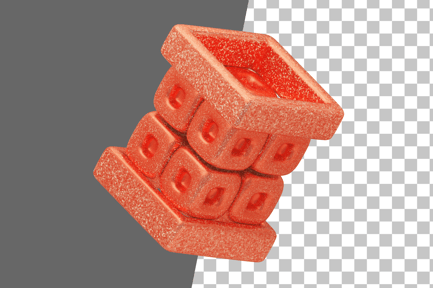 Preview: Glitter Abstract Coral Geometric Grid 3D Icon