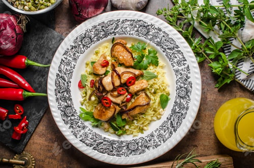 Preview: Chinese spicy chicken mix with curry rice