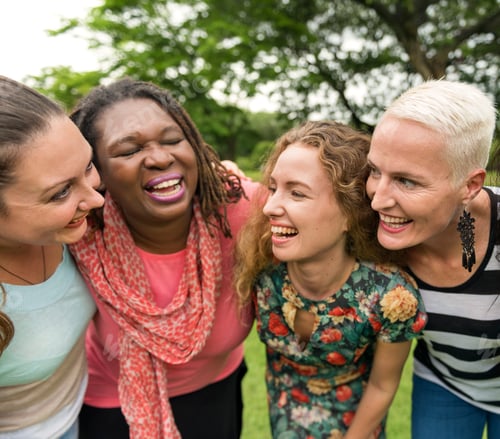 Preview: Group of Women Socialize Teamwork Happiness Concept