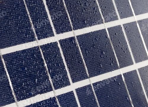 Preview: Drops of water on solar panel - macro.