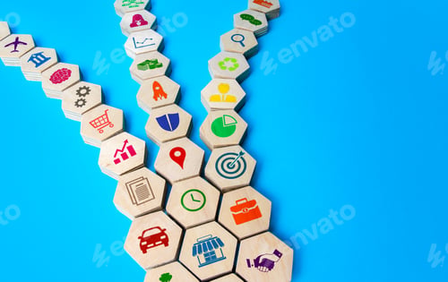 Preview: Chains with business attributes coalesce into a single thread.