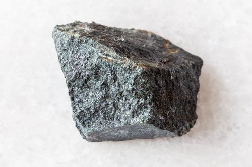 Preview: sample of raw peridotitic komatiite rock on white