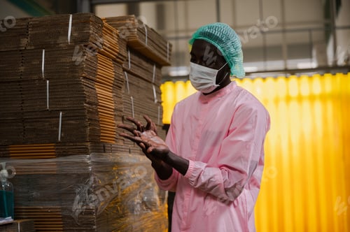 Preview: African American worker man working in industrial factory, occupation engineer manufacturing job