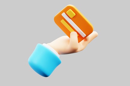 Preview: Hand holding payment card cartoon