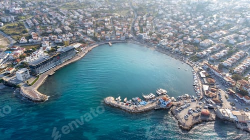Preview: Aerial drone footage; The town of Mordogan, Karaburun - Izmir