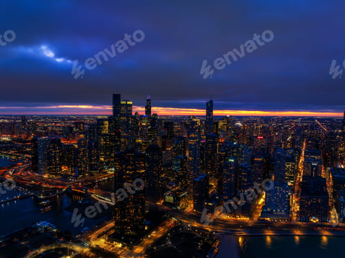 Preview: Chicago from air at dawn