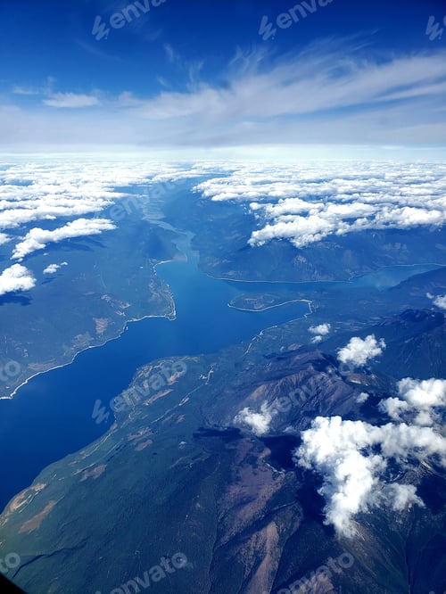 Preview: Aerial view of a river flowing through the mountains