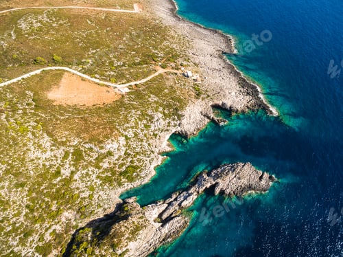 Preview: Aerial view of Porto Vromi beach in Zakynthos (Zante) island, i