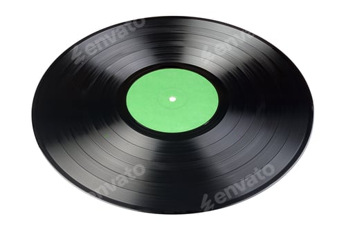 Preview: 12-inch vinyl record with blank label isolated.