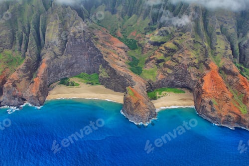 Preview: Aerial views Kauai island west coast