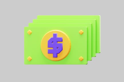 Preview: Green Portfolio Adorned with a Purple Dollar Sign