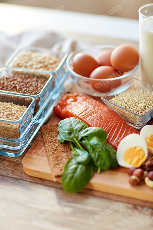 Preview: close up of natural protein food on table