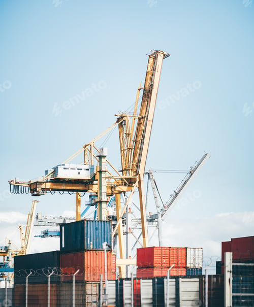 Preview: Shipping port with cargo containers