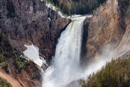 Preview: Rocky Canyon and River in American Landscape. Grand Canyon of The Yellowstone