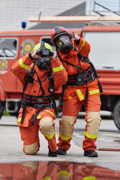 Preview: Firefighter Team Learning Thermal Camera Usage During Training Session