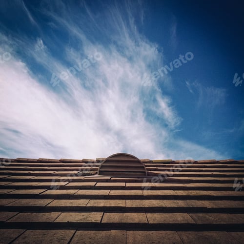 Preview: Roof vent with blue sky and cloud in the background