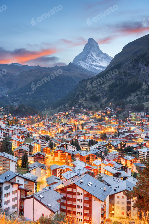 Preview: Zermatt, Switzerland Autumn Sunset with the Matterhorn