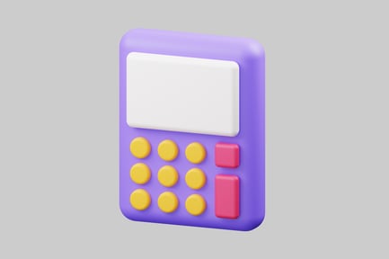 Preview: Purple calculator with round buttons