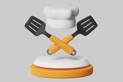 Preview: Chef's Tools Display: Spatulas and Hat