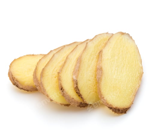 Preview: Fresh ginger root or rhizome isolated on white background cutout