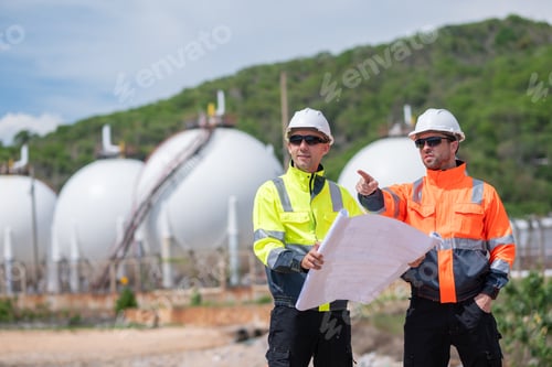 Preview: Environmental engineer or workers examining waste water
