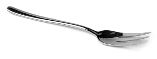 Preview: Silver dining fork isolated on white background