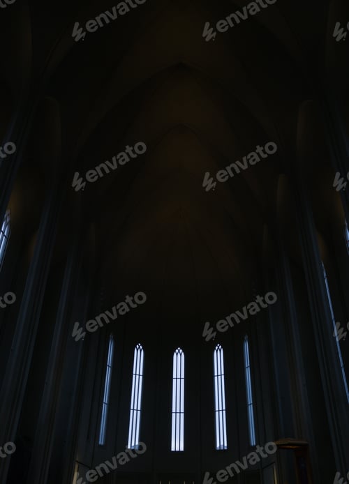 Preview: Stained Glass in Hallgrímskirkja church in Reykjavik Iceland
