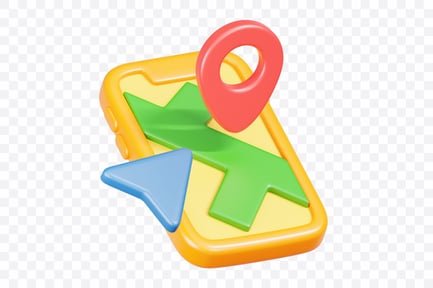 Preview: Map Pointer With Folded Map