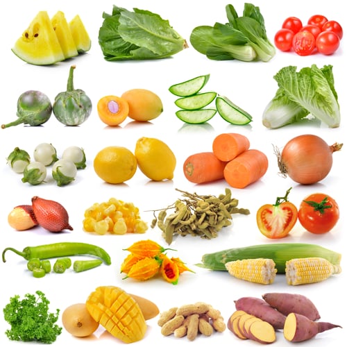 Preview: set of fruit and vegetable on white background