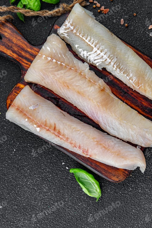 Preview: blue whiting fish fillet fresh seafood delicious healthy eating Pescetarian cooking meal food