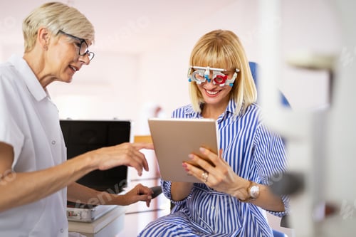 Preview: Ophthalmology concept. Patient eye vision examination in ophthalmological clinic