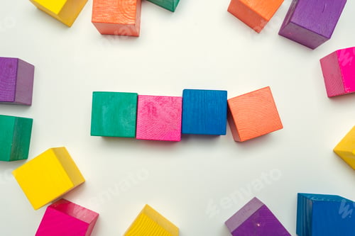 Preview: wooden blocks on the table