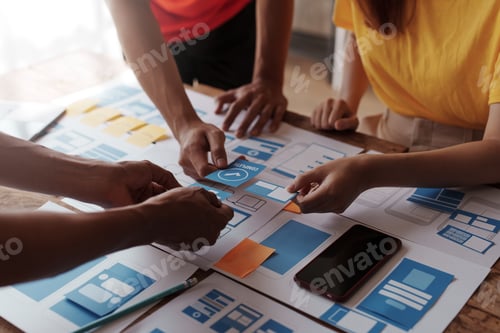 Preview: Programmers developing app UX Various application systems in the phone function