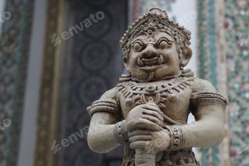 Preview: Selective focus of a small Rahu statuette with the blurred background