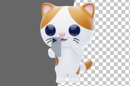 Preview: Cat Character Taking Selfie 3D Illustration