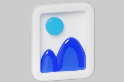 Preview: White square with recessed area and blue circle