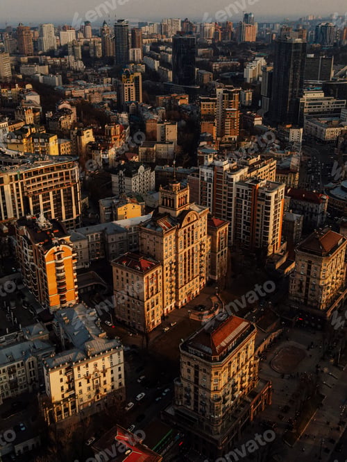 Preview: Kyiv city drone image. The city center of Kyiv