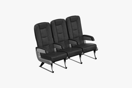 Preview: Black leather reclining chairs with metal frame