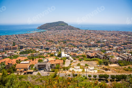 Preview: Panorama view of Alanya city from the hill in sunny day, Turkey
