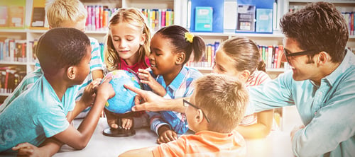 Preview: Teacher and kids discussing globe