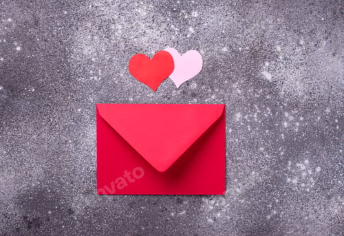 Preview: Valentines Day background with envelop