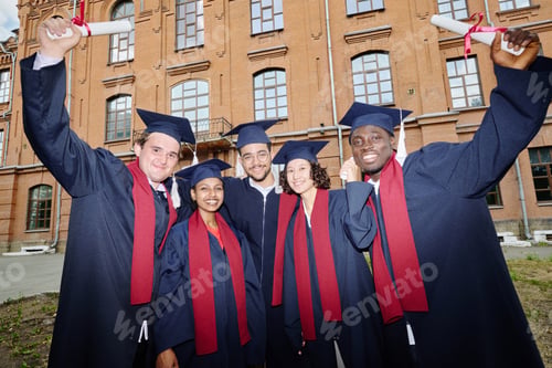 Preview: Multiethnic group of graduated students
