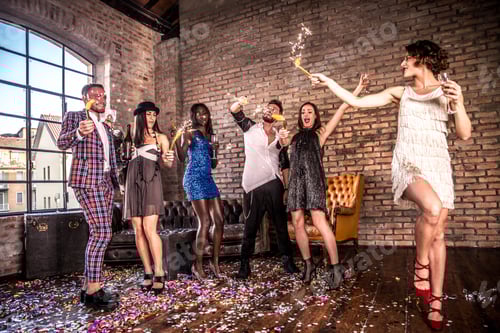 Visualização: Amigos fazendo festa