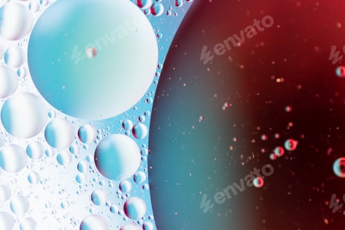 Preview: Abstract blue and red water bubbles
