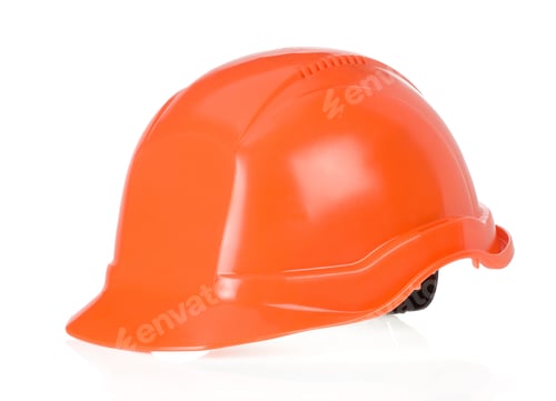 Preview: Orange Hard Hat on White Background for Construction